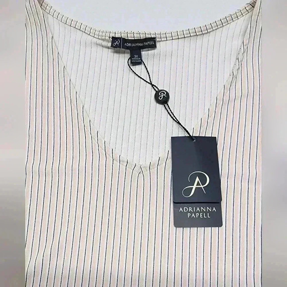 NWT-ADRIANNA PAPELL Tunic/Top Striped, Stretchy, Long Sleeve, 3X - Picture 9 of 13